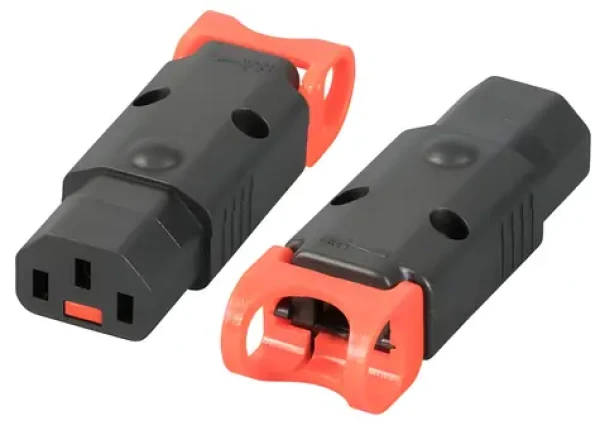 EFB IEC-Lock+ zaistená zásuvka C13 čierna / Konektor / Pre káblovú montáž / 3 piny (60319.1)