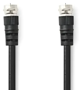 Nedis satelitný anténny kábel F(M)-F(M) čierna / Kábel / 75 Ohm / 50 dB / dvojité tienenie / 1,5 m (CSGL41000BK15)