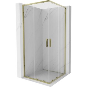 MEXEN - Exo štvorcový posuvný sprchovací kút 95 x 95, transparent, zlato 8111-095-095-50-00