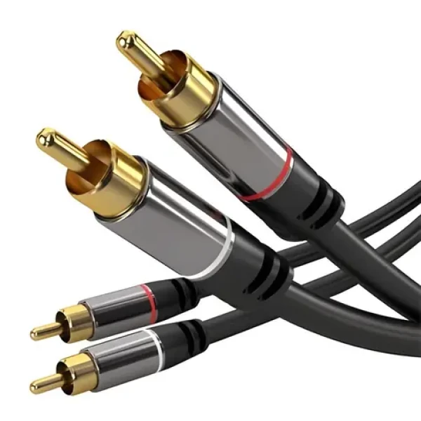PremiumCord HQ 2x CINCH-2x CINCH M/M 5m / Prepojovací kábel / Audio / Tienený / Pozlátené konektory (kjqccmm5)