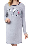 Dámska nočná košeľa 142 Grey Printed - REGINA XXL šedá s potiskem