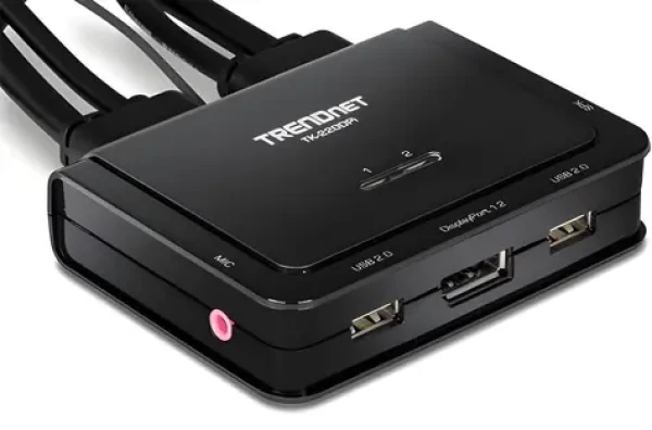 Trendnet TK-220DPI / KVM prepínač / DisplayPort 1.2 / 4K UHD / USB / Audio 5.1 (TK-220DPi)