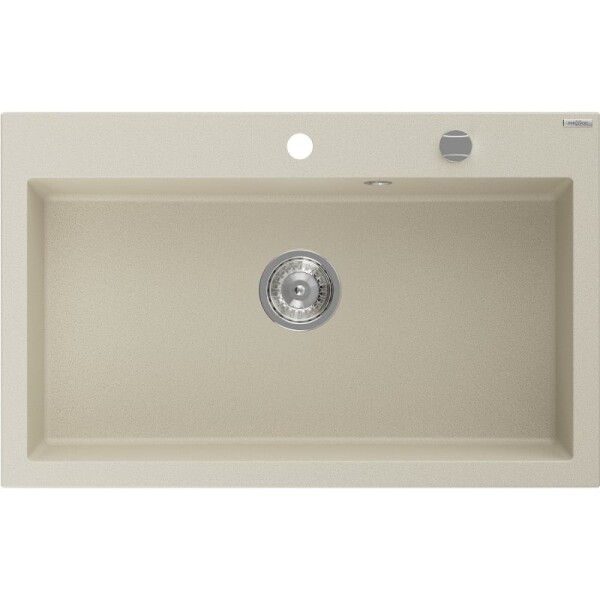 MEXEN MEXEN - Elix granitový drez 1-miska 800 x 500 mm, béžový, sifón chróm 6527801005-69