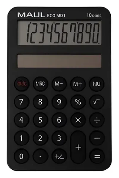 Maul ECO MD 1 čierna / Kalkulačka / desaťmiestna / solárne napájanie (7275090)