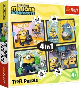 Trefl Puzzle Mimoni a monštrá 4v1