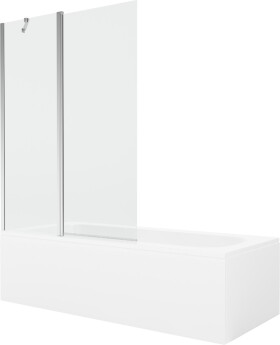 MEXEN/S - Vega obdĺžniková vaňa 180 x 80 cm s panelom + vaňová zástena 120, transparent, chróm 550118080X9412110100