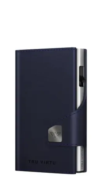 TRU VIRTU Click Slide Vegan Bio Apple tmavo modrá/strieborná / Peňaženka / RFID ochrana / vegánska koža / 12 kariet (24106210112)