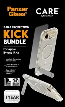 PanzerGlass Bundle Kick 3v1 pre iPhone 17 Air / Ochranná sada / Temperované sklo + PET + silikón (CR83130)