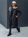 Dámsky zimný prešívaný kabát s kapucňou CELESTIE black FashionStreet TY4513 XXL