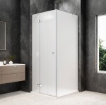 POLYSAN - GLOBE CHROME štvorcová sprchová zástena 800x800, matné sklo, ľavá GB1080-3215MLC