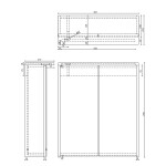 AQUALINE - KAWA STRIP Galérka s LED osvetlením 60x70x22cm, dub emporio WGL36S