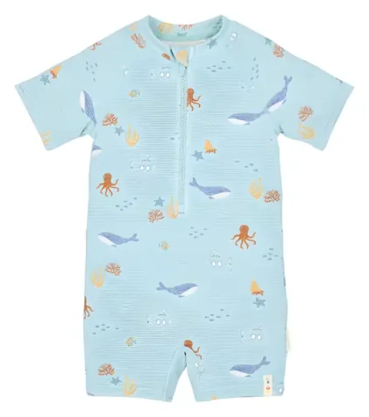 Little Dutch Plavky krátky rukáv Ocean Friends veľ. 62/68 / Dojčenské plavky / Recyklovaný nylon (CL26030205LD)