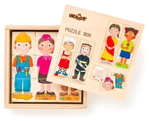Woody Puzzle Ľudia a povolania v drevenej krabičke