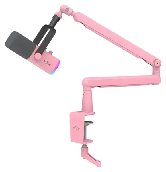 FIFINE TAM8 ružová / Stolný mikrofón / dynamický / USB / XLR / RGB (TAM8 Pink)