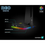 CONNECT IT NEO Stand-It RGB stojanček na slúchadlá čierna / 2x USB-A / RGB LED podsvietenie (CHX-3590-BK)