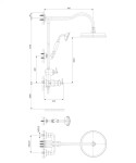 OMNIRES - ARMANCE termostatický sprchový stĺp meď retro /ORB/ AM5244/6ORB