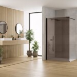 REA/S - Sprchová zástena Flexi Brown / Black 140 KPL-K99188