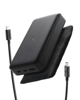 Spigen Essential EA3030 čierna / Powerbanka / 30 000 mAh / 30 W / USB-C + USB-A (ABA09435)