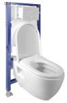 AQUALINE - Závesné WC Nera s podomietkovou nádržkou do sadrokartónu a tlačidlom Geberit, biela WC-SADA-16