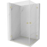 MEXEN/S - Lunar-B Duo sprchovací kút dvere krídlové 80 x 75, transparent, zlato kartáčovaná 832-080L-075P-55-00