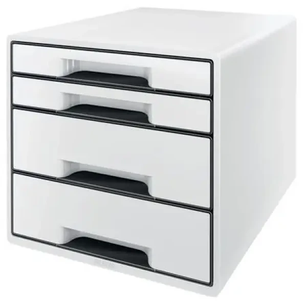 Leitz Wow CUBE biela / Zásuvkový box / 4 zásuvky / plast (52521001)