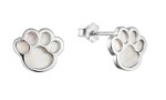 Evolution Group Strieborné náušnice s perleťou Tlapky 11519.1