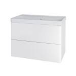 Mereo Siena, kúpeľňová skrinka s keramickým umývadlom 81 cm, biela lesk CN411