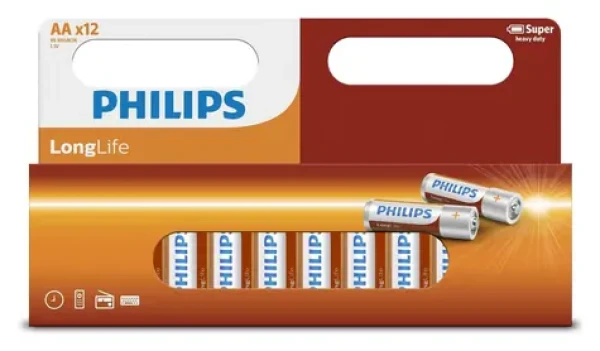 Philips R6L12W/10 LongLife / Batéria / AA (R6) / Zinkochloridová / 12 ks (6959033841217)