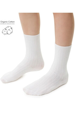 ORGANICKÉ DETSKÉ PRUHOVANÉ PONOŽKY 186 BRUSHED WHITE 20-22