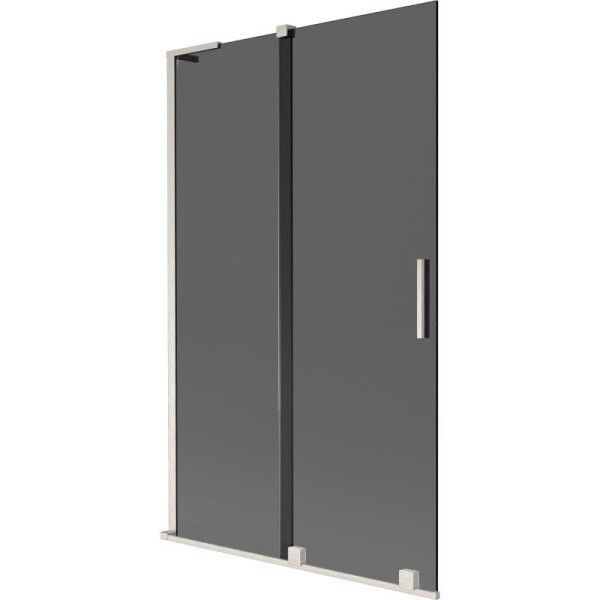 MEXEN/S - Velar L dvojkrídlová posuvná vaňová zástena 110 x 150, grafit, nikel kartáčovaný 896-110-003-41-97