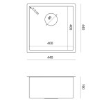 Quadron Quadron - Oceľový drez ANTHONY 50 BRUSH NICKEL MF4444BS