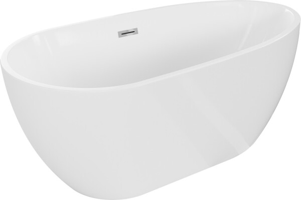 MEXEN/S - Eos vaňa voľne stojaca 170 x 75, biela, sifón a prepad chróm 52471707500-01