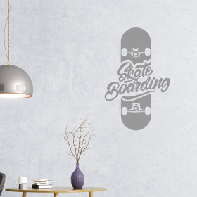 Veselá Stena Samolepka Skate Farba: šedá, Veľkosť: 60 x 39 cm