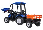 Mamido Detský elektrický traktor MEGA D68 24V s prívesom modrý