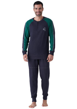 Pánske pyžamo Karelpiu KF7141 M Tm. modrá