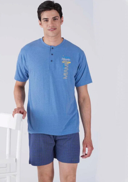Pánske pyžamo Karelpiu KC8247 M Modrá