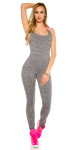 Trendy workout jumpsuit with sexy back neonorange L