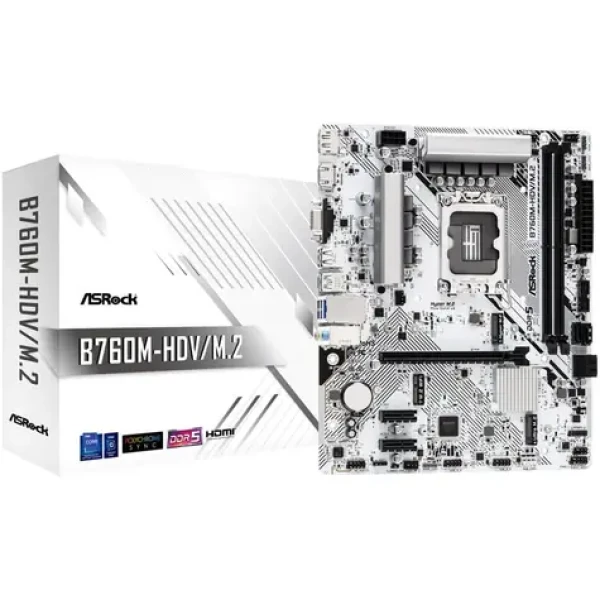 ASRock B760M-HDV/M.2/B760M/LGA 1700/2x DDR5/2x PCIex16/2.5GLAN/mATX (90-MXBMJ0-A0UAYZ)