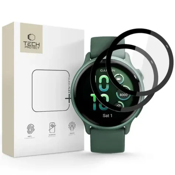 Tech-Protect Glass Flex+ pre Garmin Vivoactive 6 čierne / Ochranné sklo / Hybridné / 2 ks