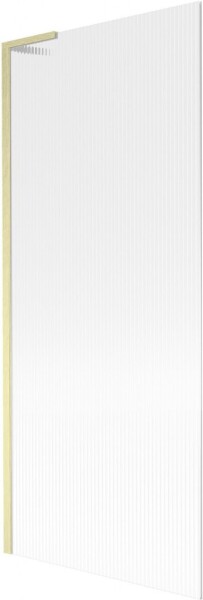 MEXEN/S - Next L vaňová zástena FIX 80 x 150, prúžky, zlatá kartáčovaná 895-080-000-03-09-55