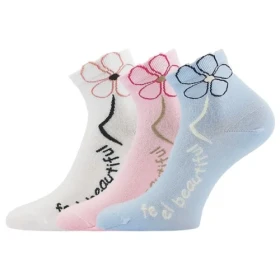 LONKA Ponožky dámské FLEURA bavlněné MIX A (3 páry) 35-38 127128
