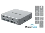 Conceptronic 15-in-1 strieborná / Dokovacia stanica / USB-C / 2x HDMI / 1x DisplayPort / 4K 60Hz / LAN / PD 100W (DONN25G)