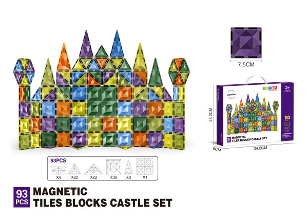 Mamido Mamido Farebná magnetická stavebnica 93 dielikov MT1461