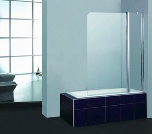 H K - Vaňová zástena PURE V2 120x140 - dvojdielna s pevným dielom, číre sklo PUREV2120