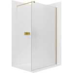 CERANO - Sprchová zástena Walk-in Onyx Round Ľ/P - 8 mm - okrúhla vzpera - zlatá, mliečne sklo - 30x200 CER-8050BD7950