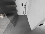 MEXEN/S - Kioto L Sprchová zástena WALK-IN 90 x 200, prúžky, čierna 800-090-103-70-09