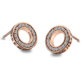 Hot Diamonds Strieborné náušnice Hot Diamonds Emozioni Saturno Rose Gold DE409