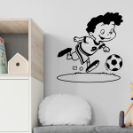 Veselá Stena Samolepka Chlapček futbalista Farba: oranžová, Veľkosť: 40 x 43 cm