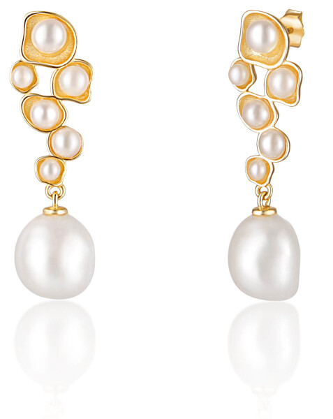 JwL Luxury Pearls Pozlátené perlové náušnice JL0655