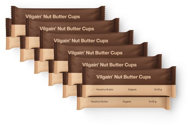 Vilgain Nut Butter Cups BIO – 12× lieskovorieškové maslo 39 g (3 x 13 g)